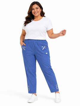 Immagine di STRETCH TROUSER WITH ELASTIC WAIST - COTTON